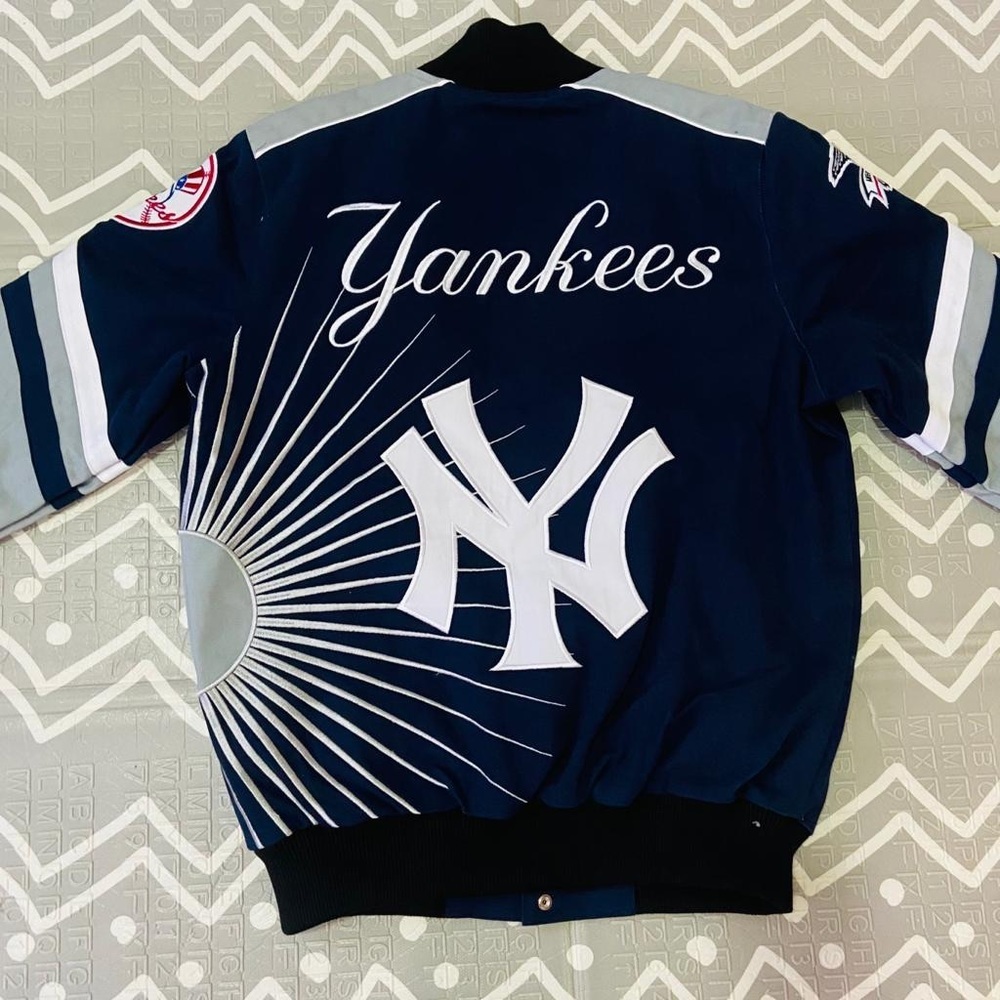 Vintage retro Ny New York Yankees embroidered letterman varsity jacket coat - Picture 11 of 13